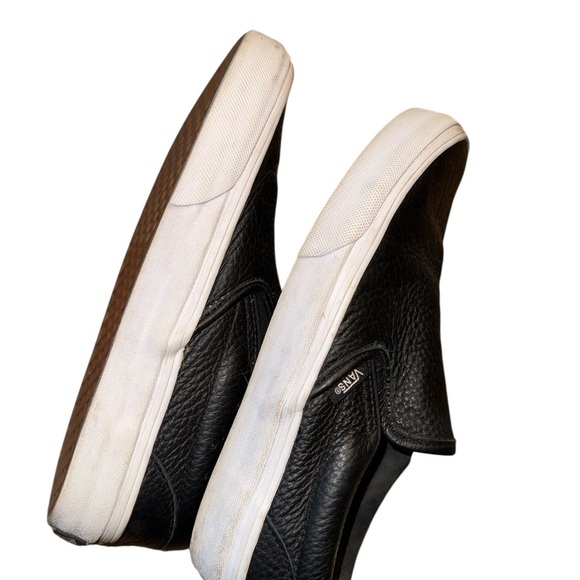 Vans Classic Black Slip-On Leather Shoes - Picture 8 of 8